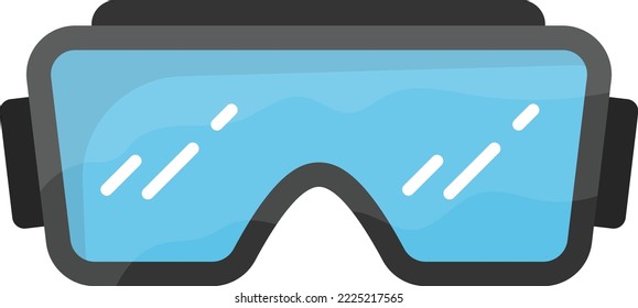 Anti-fog coated ski Goggles Concept, snowboard glasses vector color icon design, Winter Season Element symbol, Snowboarding Equipment Sign, extreme sports stock illustration