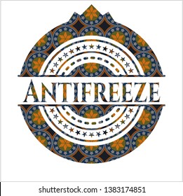 Antifreeze arabic badge background. Arabesque decoration.