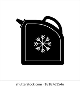 Antifreeze Icon, Water Based Liquid Freezing Point Lowering Additive Vector Art Illustration