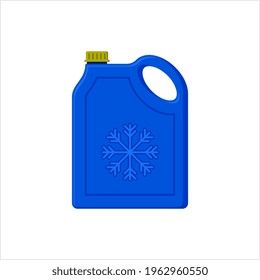 Antifreeze Icon, Water Based Liquid Freezing Point Lowering Additive Vector Art Illustration