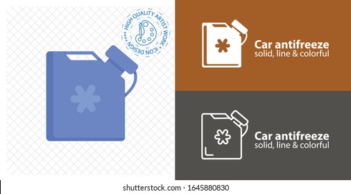 antifreeze jerrycan flat icon. line icon