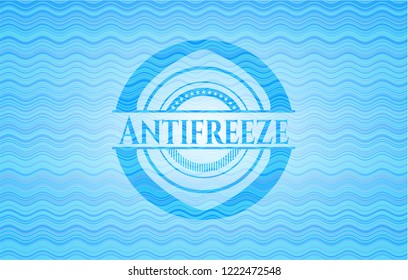 Antifreeze light blue water style badge.