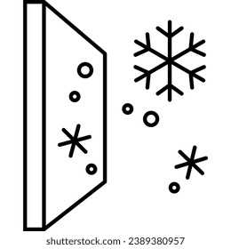 ripias de nieve anticongelante superficie copos de nieve protección fría contorno de icono  		
