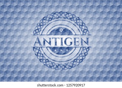 Antigen blue polygonal badge.