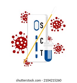 Antigen Test Kit illustration on transparent background.