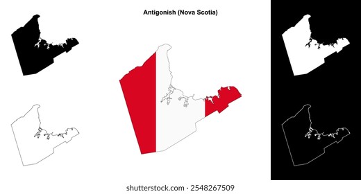 Antigonish county (Nova Scotia) outline map set