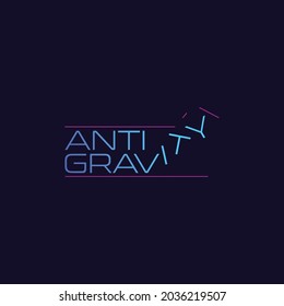 anti-gravity typography. simple and playful. can be used as a logo.