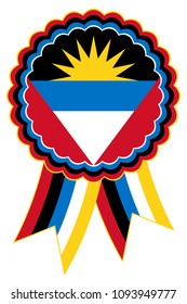 Antigua and Barbuda Award Ribbon vector in the original national colours red, yellow, blue, white and black.
Representing Antigua and Barbuda in North America.