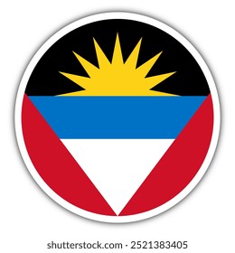 Antigua and Barbuda Button Flag Vector Template Design Illustrator