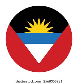 Antigua and Barbuda circle flag logo icon computer vector illustration design