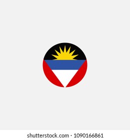 Antigua and Barbuda Circle Flag Vector Illustration