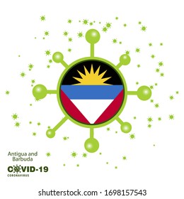Antigua and Barbuda Coronavius Flag Awareness Background. Stay home, Stay Healthy. Take care of your own health. Pray for Country