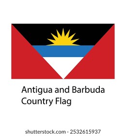 Antigua and Barbuda Country Flag hand drawing illustration vector based drawing