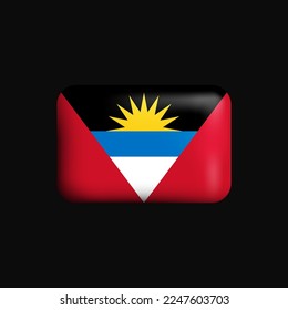 Antigua And Barbuda Flag 3D Icon. National Flag of Antigua And Barbuda. Vector illustration