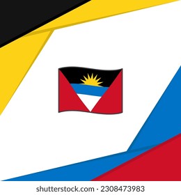 Antigua And Barbuda Flag Abstract Background Design Template. Antigua And Barbuda Independence Day Banner Social Media Post. Antigua And Barbuda
