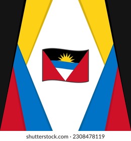 Antigua And Barbuda Flag Abstract Background Design Template. Antigua And Barbuda Independence Day Banner Social Media Post. Antigua And Barbuda Background