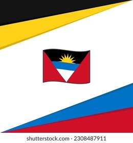 Antigua And Barbuda Flag Abstract Background Design Template. Antigua And Barbuda Independence Day Banner Social Media Post. Antigua And Barbuda Design