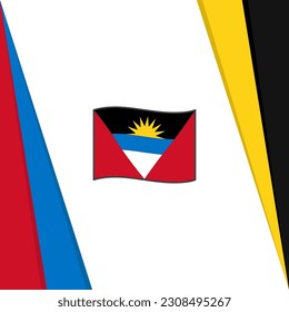 Antigua And Barbuda Flag Abstract Background Design Template. Antigua And Barbuda Independence Day Banner Social Media Post. Antigua And Barbuda Flag