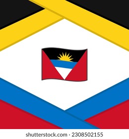 Antigua And Barbuda Flag Abstract Background Design Template. Antigua And Barbuda Independence Day Banner Social Media Post. Antigua And Barbuda Template