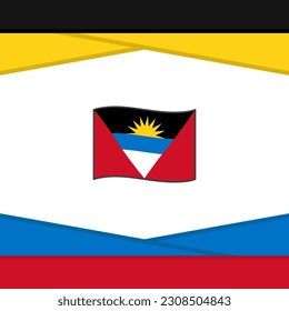 Antigua And Barbuda Flag Abstract Background Design Template. Antigua And Barbuda Independence Day Banner Social Media Post. Antigua And Barbuda Vector