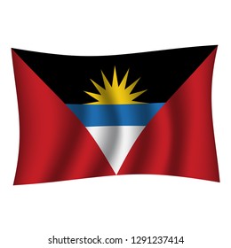 Antigua and Barbuda flag background with cloth texture.Antigua and Barbuda Flag vector illustration eps10. - Vector