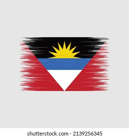 Antigua and Barbuda Flag Brush Strokes. National Flag