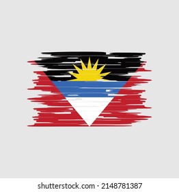 Antigua und Barbuda Flag Brush Vector. Nationalflagge