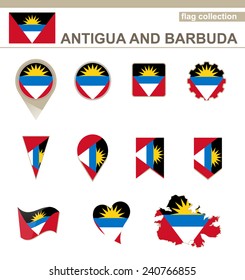 Antigua and Barbuda Flag Collection, 12 versions