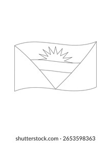Antigua and Barbuda flag coloring page for kids