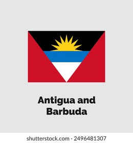 Antigua and Barbuda flag design vector illustration on a gray background for graphic and web design.