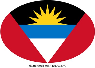Antigua And Barbuda Flag Ellipse Vector