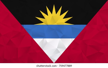 Antigua and barbuda flag - geometric rumpled triangular low poly style gradient graphic, polygonal design for your. Vector illustration eps 10.