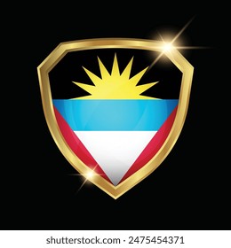 Antigua and Barbuda Flag Golden Shield Logo