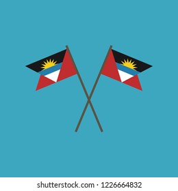 Antigua and Barbuda flag icon in flat design. Independence day or National day holiday concept.