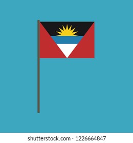 Antigua and Barbuda flag icon in flat design. Independence day or National day holiday concept.