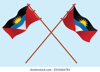 Antigua and Barbuda Flag icon illustration. For education about the country of Antigua and Barbuda and the symbol for Antigua and Barbuda Independence day.