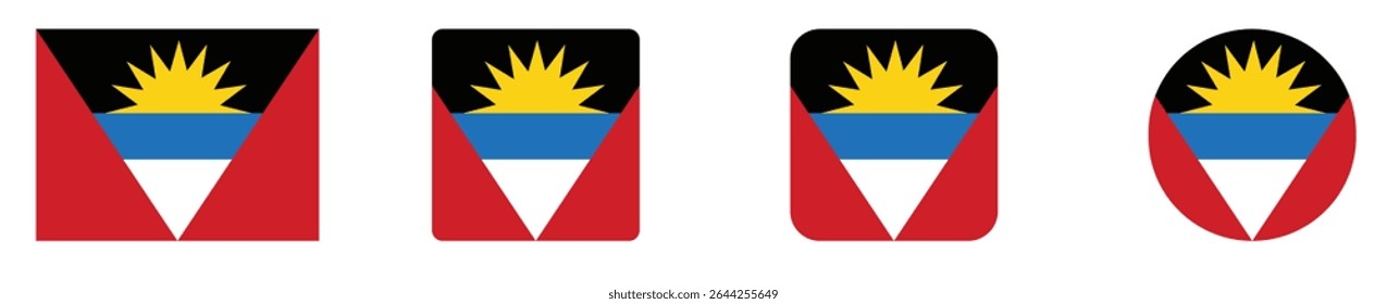 Antígua e Barbuda ícone da bandeira. Ícone da bandeira de Antígua e Barbuda ou AG. Bandeiras de Antígua e Barbuda.