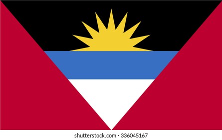 Antigua and Barbuda flag. Antigua and Barbuda Flag for Independence Day. Antigua and Barbuda national symbol. Official colors and proportion of flag. Vector illustration