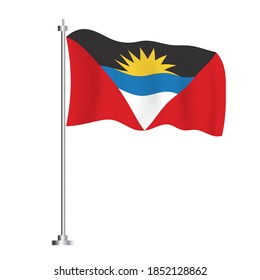 Antígua e Barbuda Bandeira. Bandeira da Onda Isolada de Antígua e Barbuda. Ilustração de vetor. Dia da Independência.
