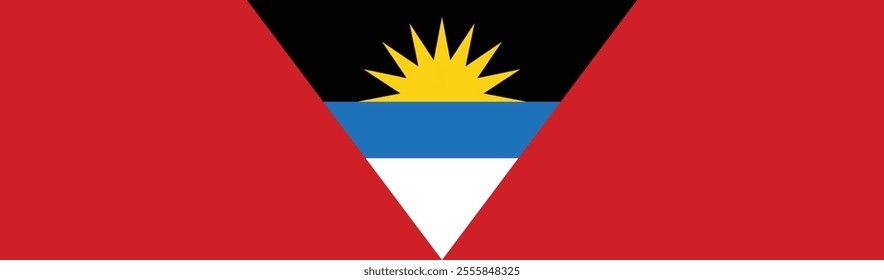 Antigua and Barbuda flag long banner digital vector illustration