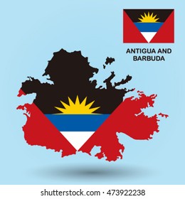 Antigua And Barbuda Flag Map