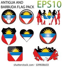 Antigua and Barbuda Flag Map Pack - 9 in Total