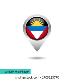 Design-Vorlage für Antigua und Barbuda-Flaggen-Pin-Vektorillustration