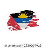 Antigua and Barbuda flag - nation vector country flag trextured in grunge scratchy brush stroke.