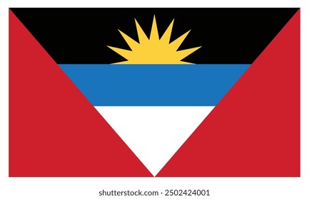 Antigua and Barbuda flag official colors and proportion Vector illustration