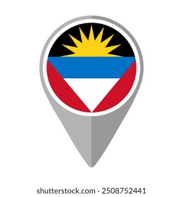 Antígua e Barbuda Bandeira no Pin de Localização