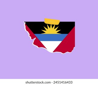 Antigua And Barbuda flag paper texture, single-piece element, vector design, Antigua And Barbuda flag taped on wall, decoration or celebration idea