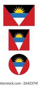 
Antigua and Barbuda flag PNG vector. Antigua and Barbuda square and round icon isolated on transparent PNG background. Antigua and Barbuda flag icon.

