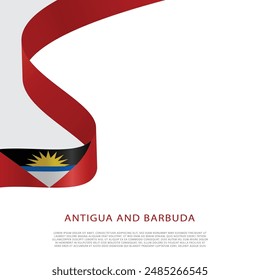 Antigua and Barbuda flag ribbon Waving stock vector