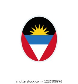 Antigua and Barbuda flag. Antigua and Barbuda round flag.